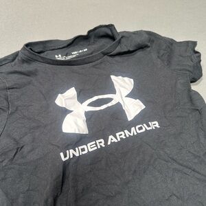 Under Armour Boys Youth Grey And Green Short Sleeve Shirt YSM